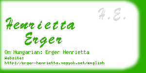 henrietta erger business card